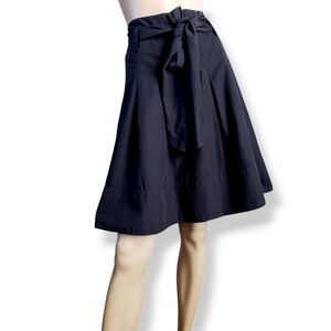 Express Black Belted Tie Waist Pleated Fit & Flare Skirt Size 0